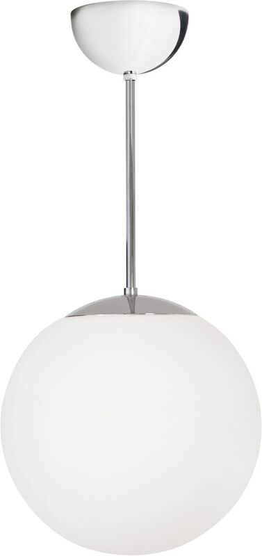 Glob taklampa 20cm vit/krom