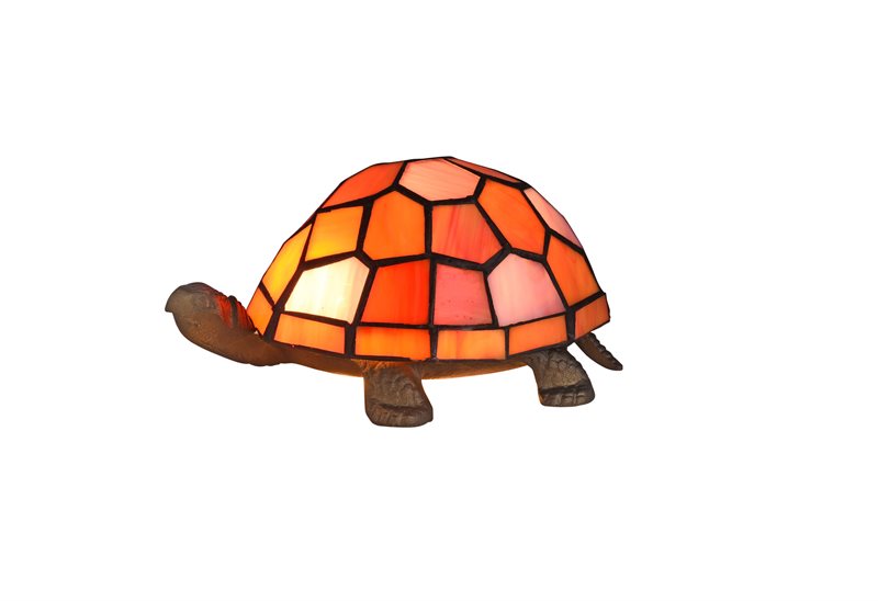 Sköldpadda bordslampa orange/rosa