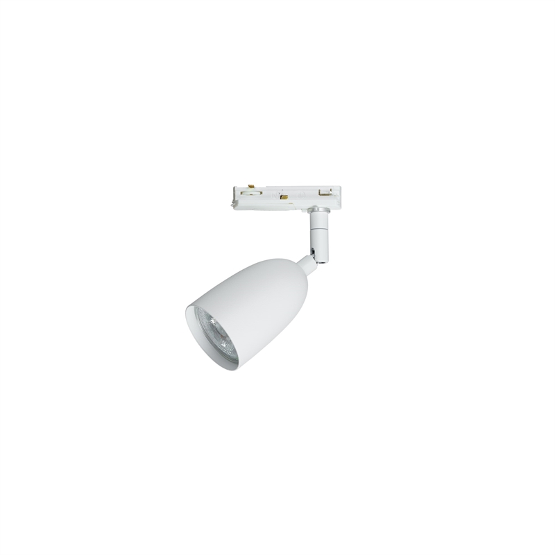 Radiell LED spotlight vit. För 230V skena