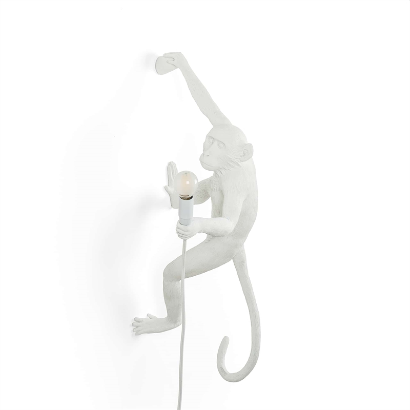 Monkey vägglampa vit