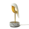 Bordslampa Chirp vit/guld    med väckarklocka